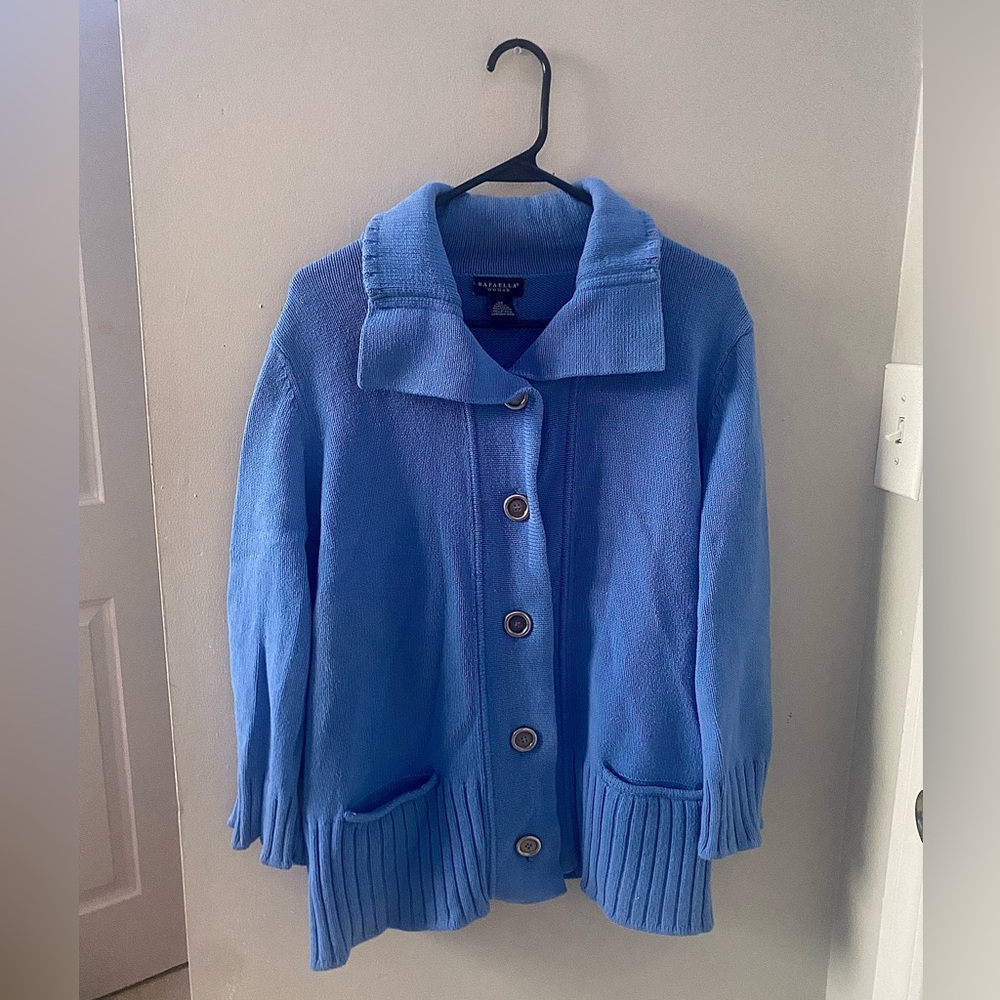 Button down light blue Rafaella Women’s 2X sweater
